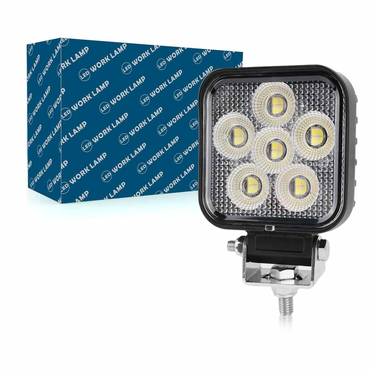 Faro Led da Lavoro Led Work Light Lampada Supplementare Quadrato 3'' 24W  2400LM 12V 24V IP67 6000K