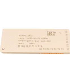 Trasformatore Alimentatore Led Driver Mobile 24V 60W, Con 12 Uscite Senza Polarità, Per Luce Led Da Guardaroba Armadio, 167X60X16mm, Cavo Alimentazione Con Spina EU Incluso