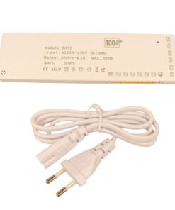 Trasformatore Alimentatore Led Driver Mobile 24V 100W, Con 12 Uscite Senza Polarità, Per Luce Led Da Guardaroba Armadio, 213X60X16mm, Cavo Alimentazione Con Spina EU Incluso