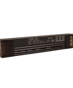 Trasformatore Alimentatore LED Slim Sottile 150W DC 24V AC 220-240V IP20 Dimmerabile a DIP con Coperchio Protezione su Morsetti 185x35x25mm