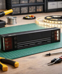 Trasformatore Alimentatore LED Slim Sottile 150W DC 24V AC 220-240V IP20 Dimmerabile a DIP con Coperchio Protezione su Morsetti 185x35x25mm