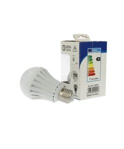 2 Lampade Led E27 A60 Emergenza 7W Ricaricabili Intelligenti Anti Blackout con Gancio