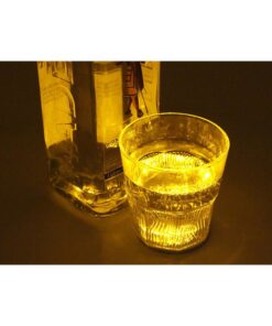 2 PZ Luci LED Sotto Bottiglia Vino Sottobicchiere Giallo Luminoso per Bar Pub