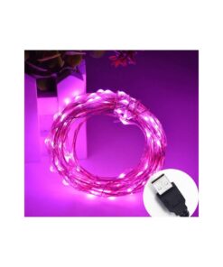 Stringa Led USB Pink Fucsia 5 Metri 50 Led IP67 Per Decorazione Gaming PC Case Addobbi Natalizi Festa Nozze