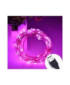 Stringa Led USB Viola Violetta 5 Metri 50 Led IP67 Per Decorazione Gaming PC Case Addobbi Natalizi Festa Nozze