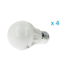 4 PZ Lampade Led E27 Bulbo G55 5W=45W Bianco Freddo