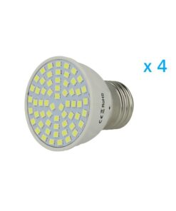 4 PZ Lampade Led E27 Spot 3,5W=35W Bianco Caldo Diametro 50mm Con 60 smd 2835
