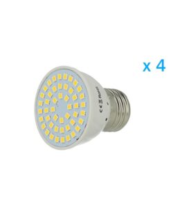 4 PZ Lampade Led E27 Spot 3W=30W Bianco Freddo Diametro 50mm Con 48 smd 2835
