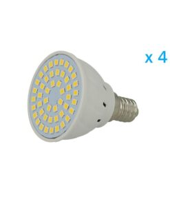4 PZ Lampade Led E14 Spot 3W=30W Bianco Caldo Diametro 50mm Con 48 smd 2835