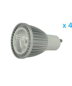 4 PZ Lampade Led GU10 Cob 6W 220V Bianco Caldo 3000K Carcassa Alluminio