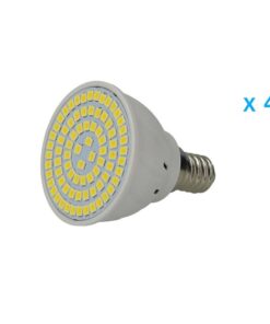 4 PZ Lampade Led E14 Spot 4W=40W Bianco Caldo Diametro 50mm Con 80 smd 2835