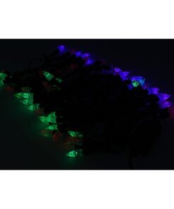 Mini Lucciole 60 Led Multicolori RGB Forma Punta di Frecca Goccia Pioggia Per Natale Festa Decorativa Filo Nero 8,8 metri Uso Interno CS31064