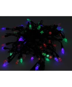 Mini Lucciole 60 Led Multicolori RGB Forma Punta di Frecca Goccia Pioggia Per Natale Festa Decorativa Filo Nero 8,8 metri Uso Interno CS31064
