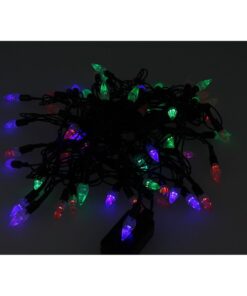 Mini Lucciole 60 Led Multicolori RGB Forma Punta di Frecca Goccia Pioggia Per Natale Festa Decorativa Filo Nero 8,8 metri Uso Interno CS31064