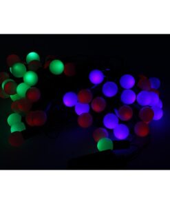 Mini Lucciole 60 Led Multicolori RGB Forma Pallina Rotonda Per Decorazione Natale Filo Nero 8,8 metri Uso Interno CS31050