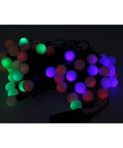 Mini Lucciole 60 Led Multicolori RGB Forma Pallina Rotonda Per Decorazione Natale Filo Nero 8,8 metri Uso Interno CS31050