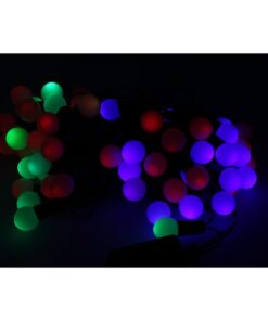 Mini Lucciole 60 Led Multicolori RGB Forma Pallina Rotonda Per Decorazione Natale Filo Nero 8,8 metri Uso Interno CS31050
