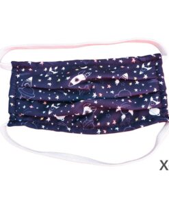 4 Mascherine Per Bambini Disegno Star Blu Sky Stella Made in Italy Tessuto TNT