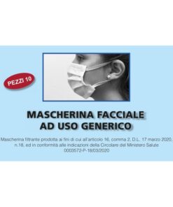 Alternative view of 10 Pezzi Mascherina Tessuto TNT Lavabile Riutilizzabile Protettiva Made in Italy