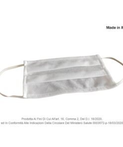 12 Pezzi Mascherina Tessuto TNT Colore Bianco Made in Italy