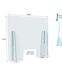 Alternative view of Barriera Protettiva In Plexiglass H75X60L cm Per Operatore Da Banco Made In Italy