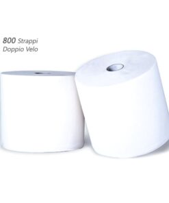 Coppia Rotoli Carta Asciugatutto Asciugamani Monouso 800 Strappi 2 Veli