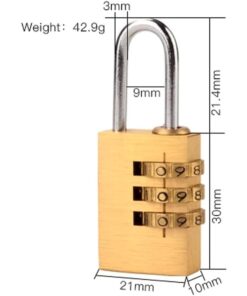 2 Pezzi Lucchetti a Combinazione 3 Cifre Altezza Anello 20mm per Valigia Zaino Armadietto