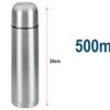 Bottiglia termica in acciaio inox 500 ml, borraccia per bevande calde e fredde