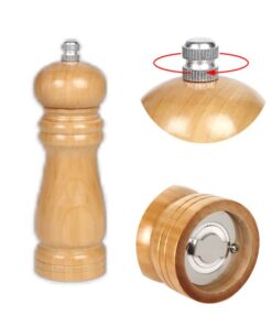 Macinapepe In Legno Macina Pepe e Sale Colore Beige 15,3cm