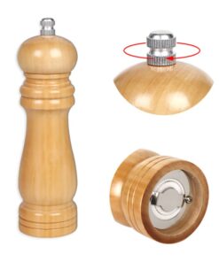 Macinapepe In Legno Macina Pepe e Sale Colore Beige 17,8cm