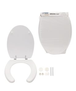 Sedile WC Copriwater Universale In Legno Per Disabile Forma O 19'' 445X375mm Distanza Fori 175-205mm