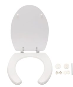 Alternative view of Sedile WC Copriwater Universale In Legno Per Disabile Forma O 19'' 445X375mm Distanza Fori 175-205mm