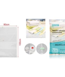 6 Pezzi Sacchetti Buste Sottovuoto Vestiti Trasparente 80X100cm