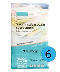 6 Pezzi Sacchetti Buste Sottovuoto Vestiti Trasparente 70X110cm