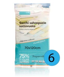 6 Pezzi Sacchetti Buste Sottovuoto Vestiti Trasparente 70X120cm
