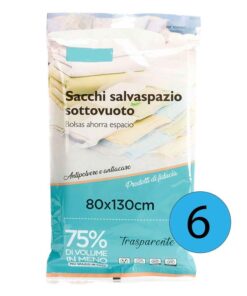 6 Pezzi Sacchetti Buste Sottovuoto Vestiti Trasparente 80X130cm