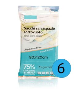 6 Pezzi Sacchetti Buste Sottovuoto Vestiti Trasparente 90X120cm