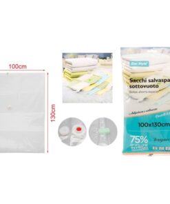 6 Pezzi Sacchetti Buste Sottovuoto Vestiti Trasparente 100X130cm