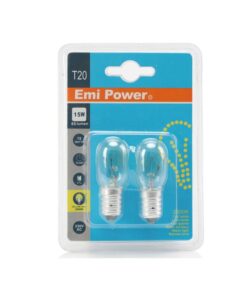 2 Lampadine Frigorifero Lampadina E14 15W 230V 80LM 2800K Vetro Trasparente