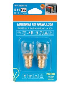 Alternative view of 2 Lampadine Alogena Forno Microonde E14 ST22 15W 230V 80lm 2800K Resiste fino a 300 Gradi