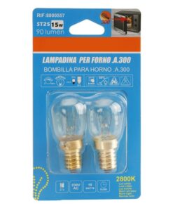 Alternative view of 2 Lampadine alogena Forno Microonde E14 ST25 15W 230V 80lm 2800K Resiste fino a 300 Gradi