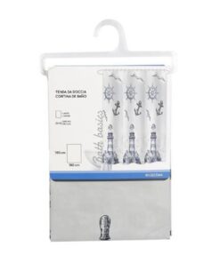 Tenda Doccia 180X180cm In PEVA Con Disegno Daro Sul Mare