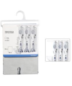 Tenda Doccia 180X180cm In PEVA Con Disegno Daro Sul Mare