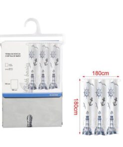 Tenda Doccia 180X180cm In PEVA Con Disegno Daro Sul Mare