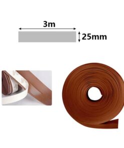 Paraspifferi Guarnizione Adesiva per Porte 3 Metri x 25mm Isolante Termico e Antispiffero Colore Marrone
