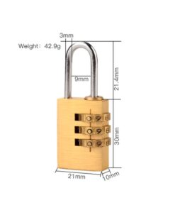 Lucchetto A Combinazione A 3 Cifre Altezza Anello 20mm Per Valigia Zaino Armadietto Casetta