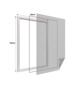 Zanzariera Finestra Nera Adesiva Con Nastro In Velcro Misura 60X150cm