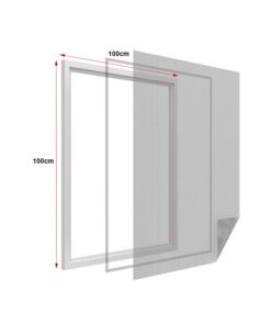 Zanzariera Finestra Nera Adesiva Con Nastro In Velcro Misura 100X100cm