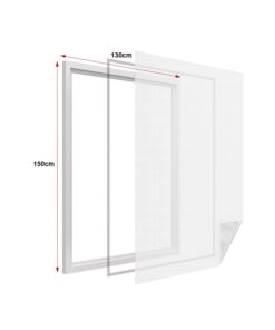 Zanzariera Finestra Bianca Adesiva Con Nastro In Velcro Misura 130X150cm
