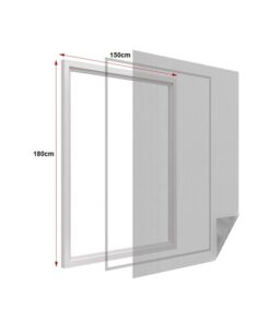 Zanzariera Finestra Nera Adesiva Con Nastro In Velcro Misura 150X180cm